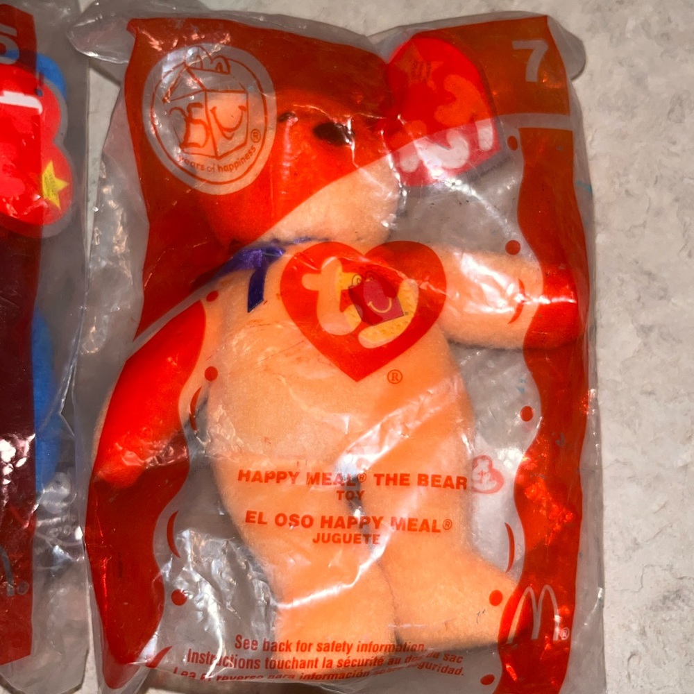 2004 Ty 25th Anniversary McDonalds Happy Meal Toy HAPPY MEAL THE BEAR # 7 New